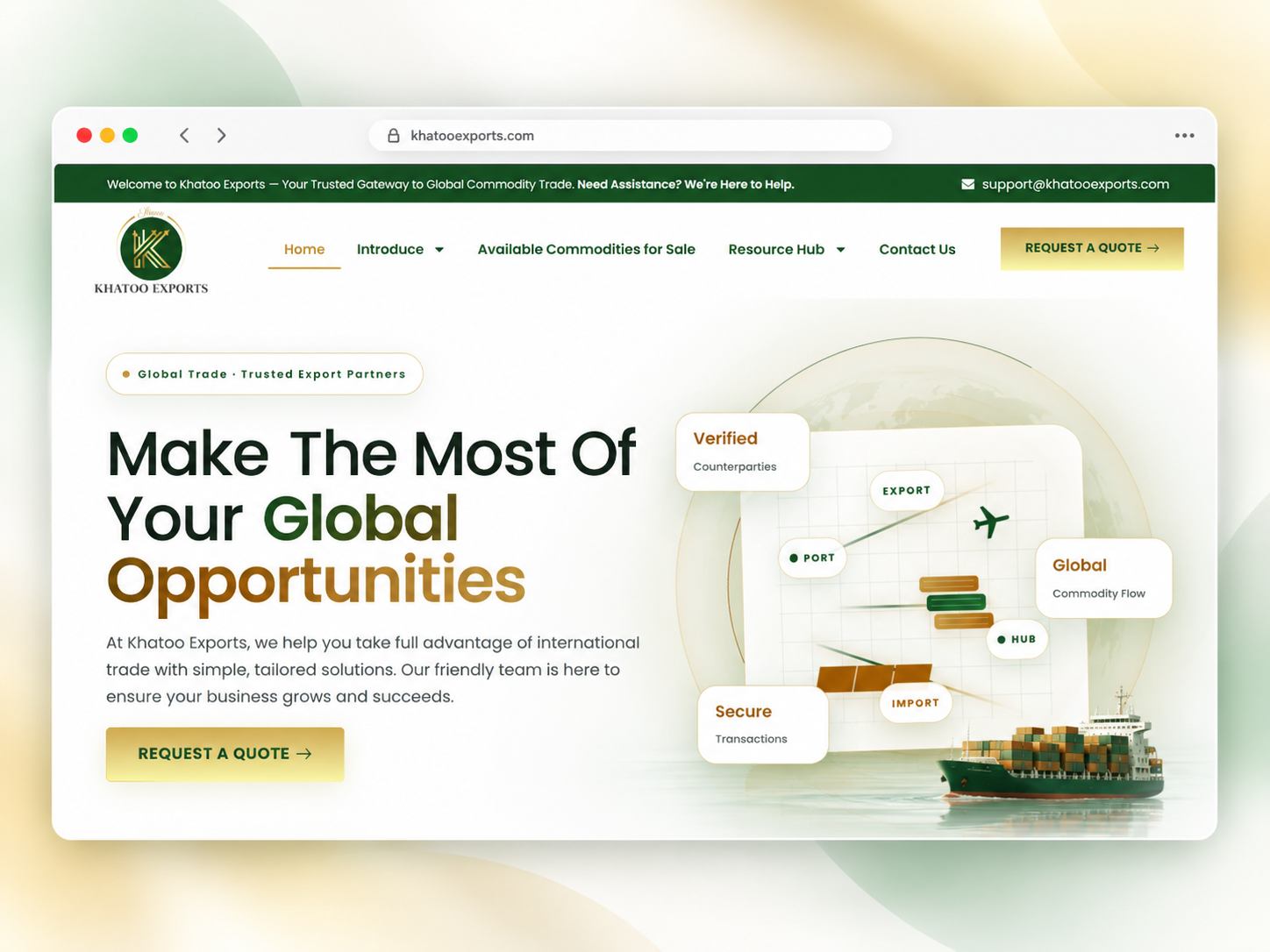 Khatoo Exports — Modern Global Commodity Trade Experience