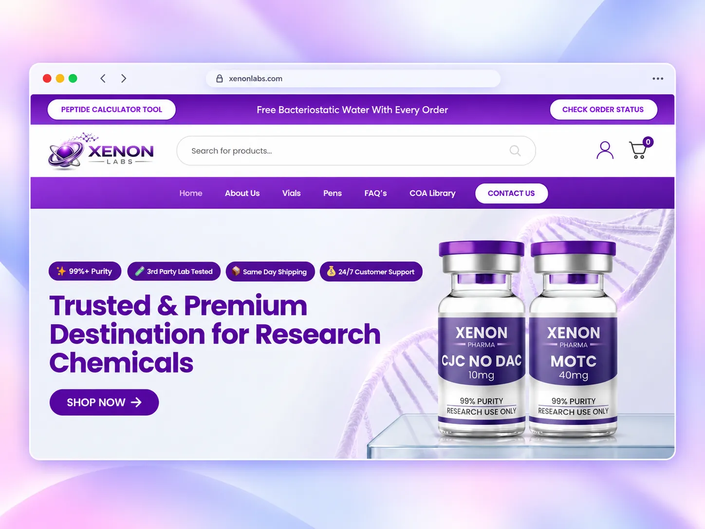 Xenon Labs — Premium Research eCommerce Experience