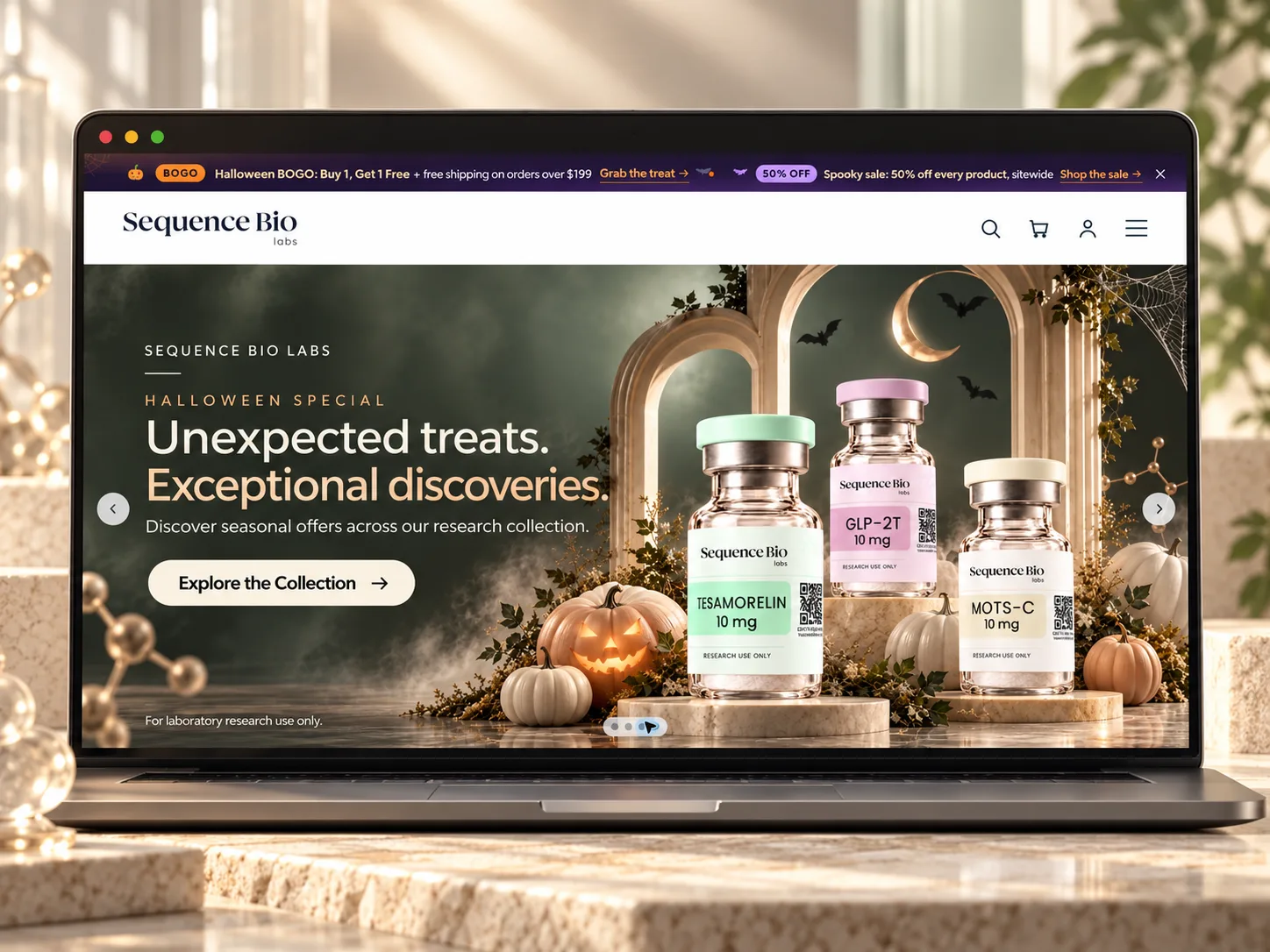 Sequence Bio Labs — Peptide eCommerce Website Design